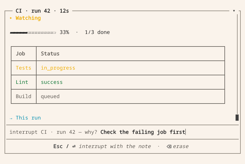 Vis live view stop confirmation with an optional note for the agent